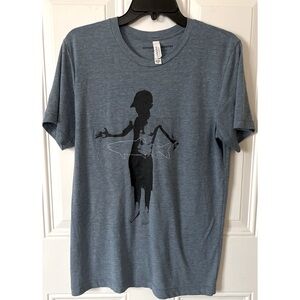 Bella Canvas Medium Men’s Blue Fishing Graphic Short Sleeve T-Shirt